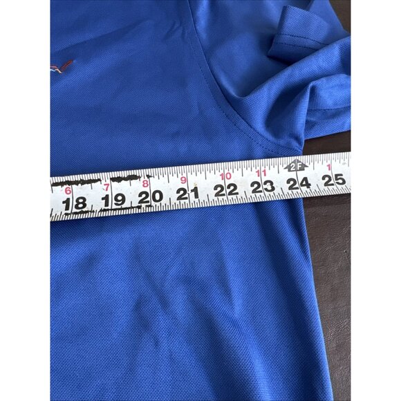 Greg Norman Blue Polo Shirt Mens L Shark Logo Lightweight & Play Dry Technology - Picture 8 of 9